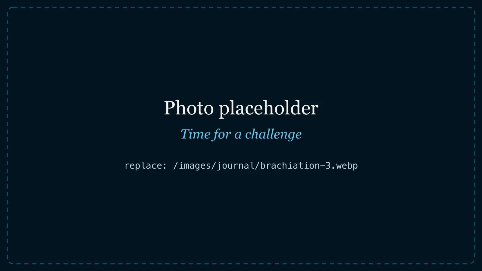 photo placeholder, original Wix image: 19c5e9_8e7ccdcc69f2439382d3dc443fb44ff3~mv2.jpg Time for a challenge