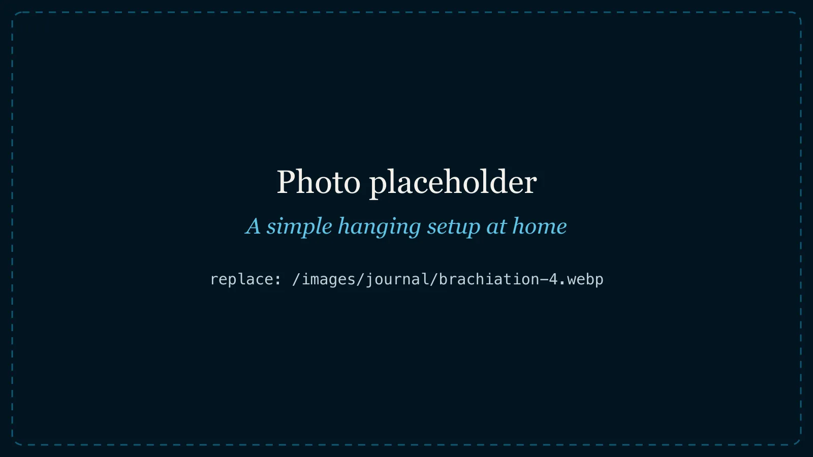 photo placeholder, original Wix image: 19c5e9_c878159388934187997d7ec6ad031e34~mv2.jpg A simple hanging setup at home
